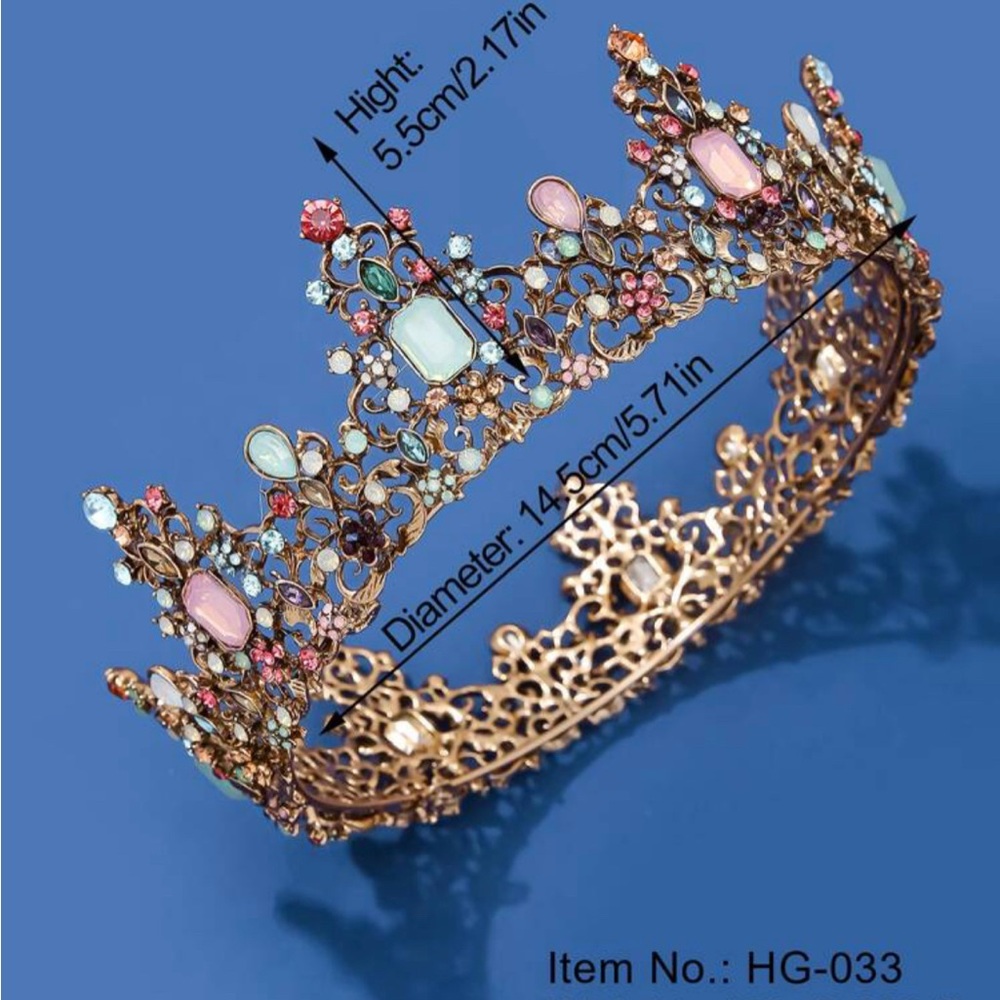 Multicoloured rhinestone crown. New. - Picture 13 of 16